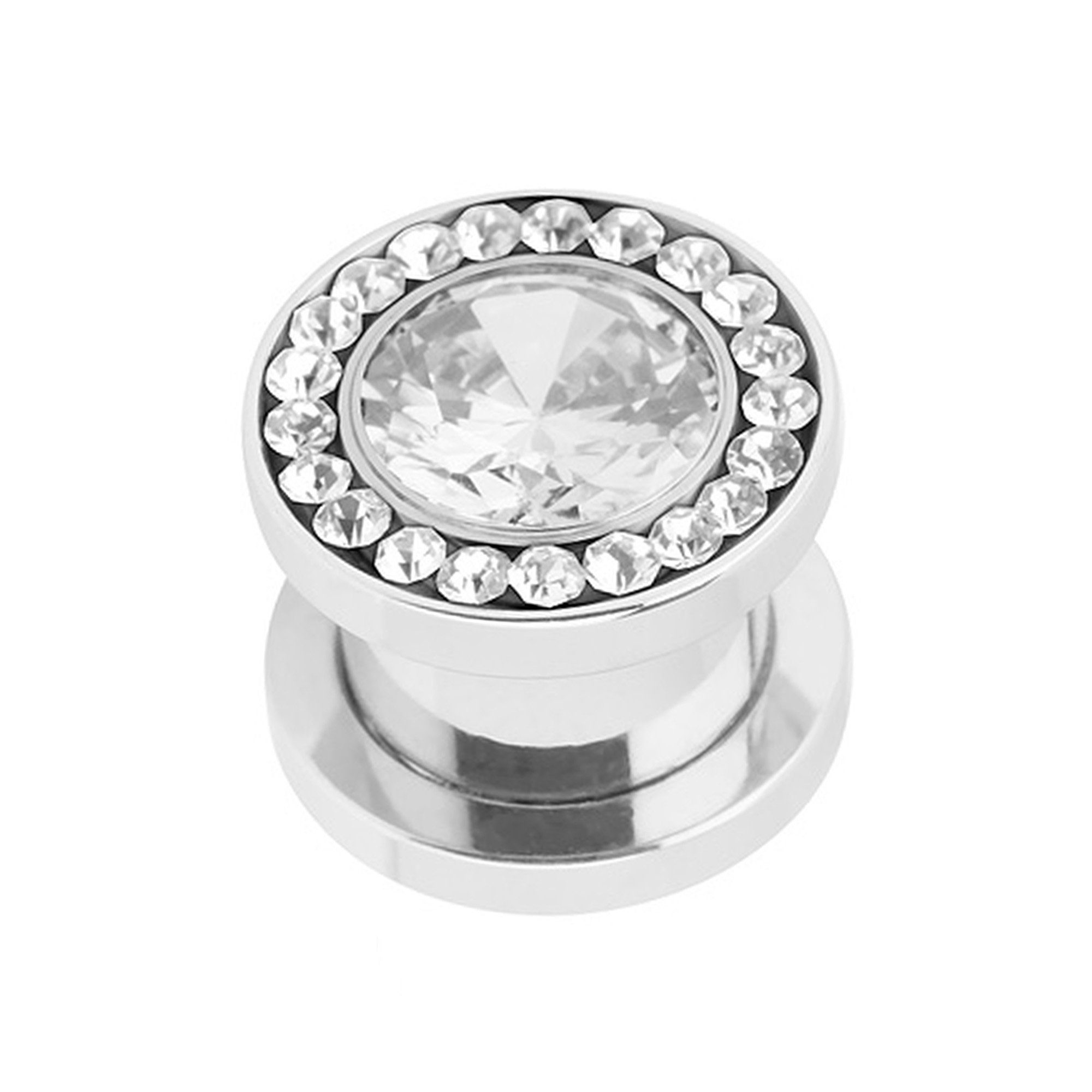 Taffstyle Plug Piercing Plug Schraub Multi Zirkonia Kristall, Flesh